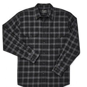 Filson Lightweight Alaskan Guide Shirt, mens size L, grey and black